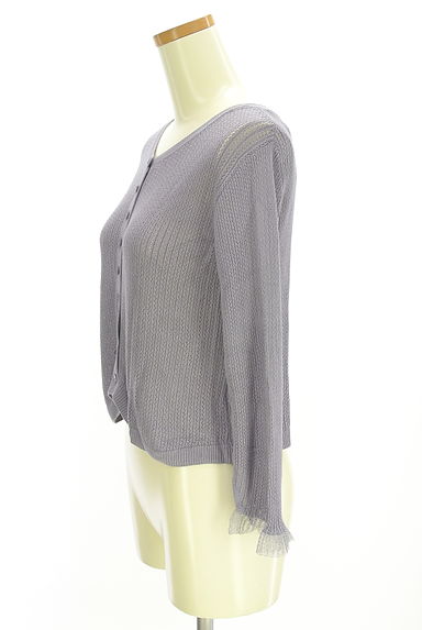 PROPORTION BODY DRESSING（プロポーションボディドレッシング）の古着「レース付き透かし編みニットカーデ（カーディガン・ボレロ）」大画像３へ