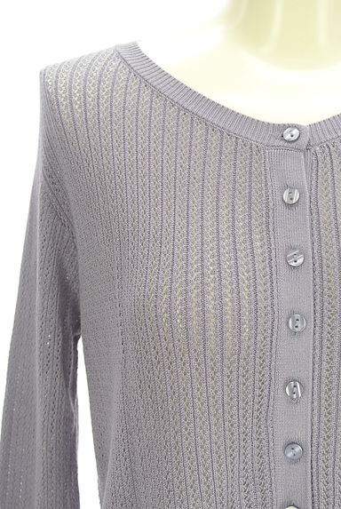 PROPORTION BODY DRESSING（プロポーションボディドレッシング）の古着「レース付き透かし編みニットカーデ（カーディガン・ボレロ）」大画像４へ