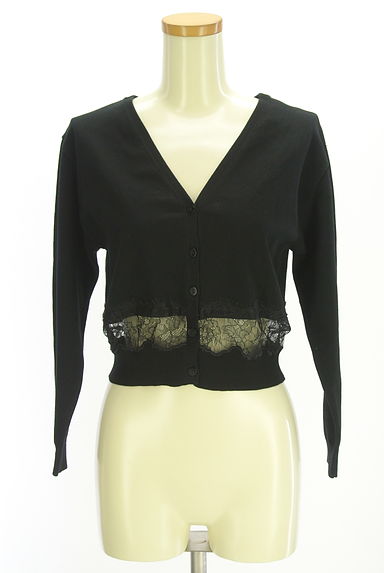 JILL by JILLSTUART（ジルバイジルスチュアート）の古着「レース切替ニットカーディガン（カーディガン・ボレロ）」大画像１へ