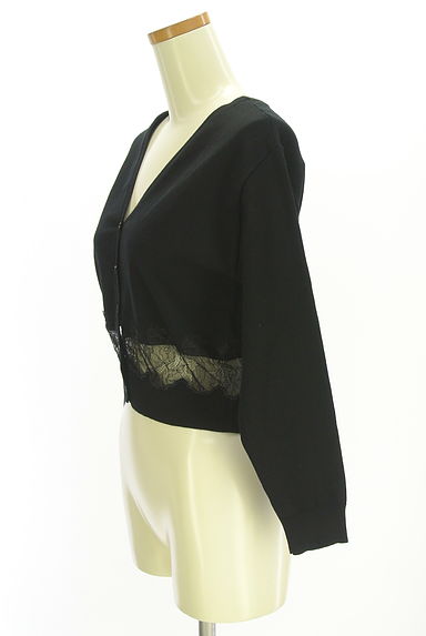 JILL by JILLSTUART（ジルバイジルスチュアート）の古着「レース切替ニットカーディガン（カーディガン・ボレロ）」大画像３へ