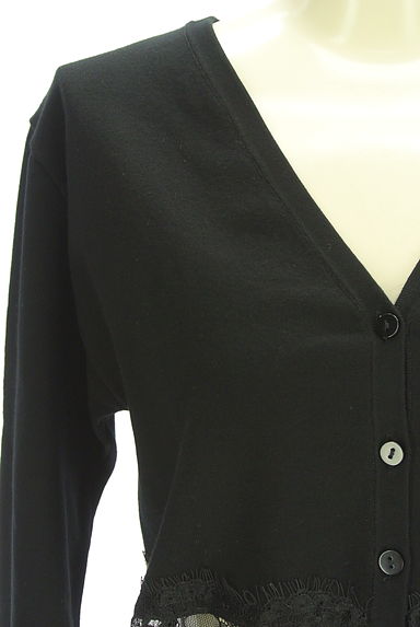 JILL by JILLSTUART（ジルバイジルスチュアート）の古着「レース切替ニットカーディガン（カーディガン・ボレロ）」大画像４へ