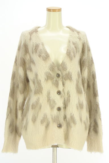 ROSE BUD（ローズバッド）の古着「レオパード柄ニットカーディガン（カーディガン・ボレロ）」大画像１へ