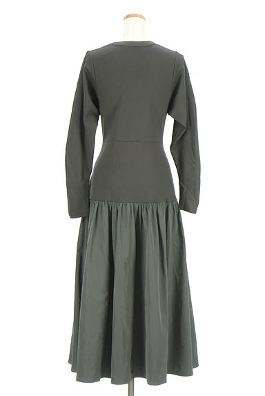 ADAM ET ROPE（アダムエロペ）の古着「別地切替ウエストドロストワンピース（ワンピース・チュニック）」大画像２へ