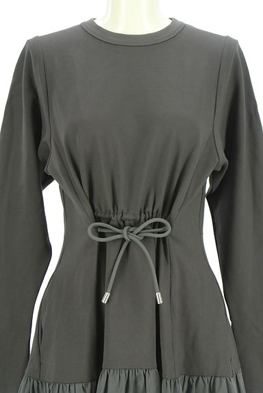 ADAM ET ROPE（アダムエロペ）の古着「別地切替ウエストドロストワンピース（ワンピース・チュニック）」大画像４へ