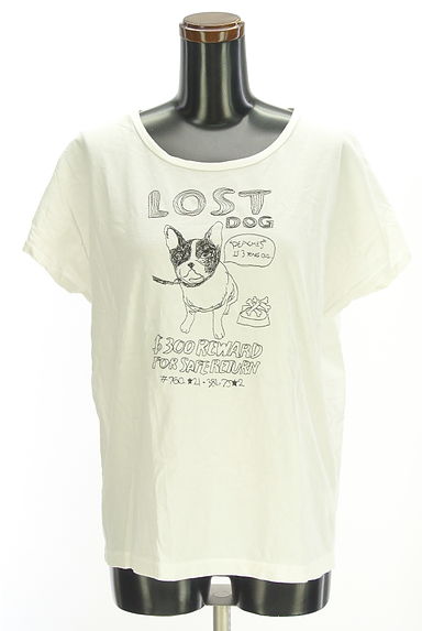 marble SUD（マーブルシュッド）の古着「dog刺繍フレンチスリーブTシャツ（Ｔシャツ）」大画像１へ