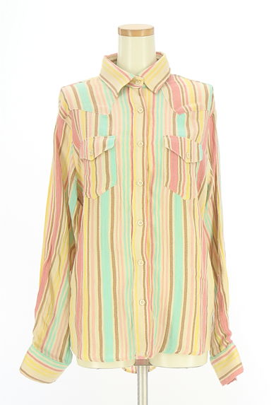 Ungrid（アングリッド）の古着「マルチストライプラウンドヘムシャツ（カジュアルシャツ）」大画像１へ