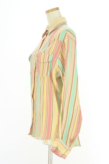 Ungrid（アングリッド）の古着「マルチストライプラウンドヘムシャツ（カジュアルシャツ）」大画像３へ