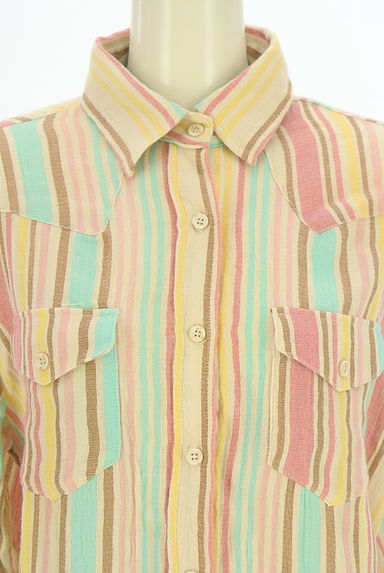 Ungrid（アングリッド）の古着「マルチストライプラウンドヘムシャツ（カジュアルシャツ）」大画像４へ