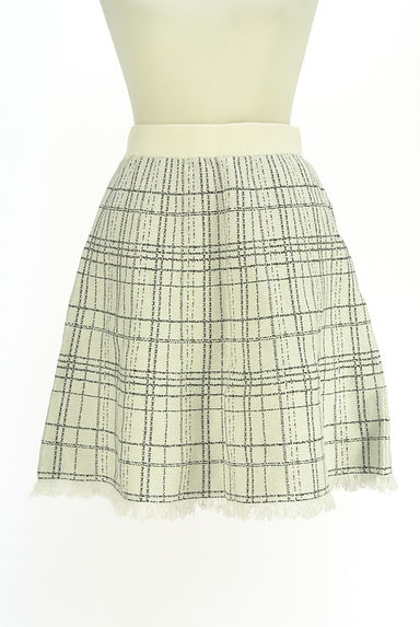 WILLSELECTION（ウィルセレクション）の古着「チェック柄フリンジニットミニスカート（ミニスカート）」大画像１へ