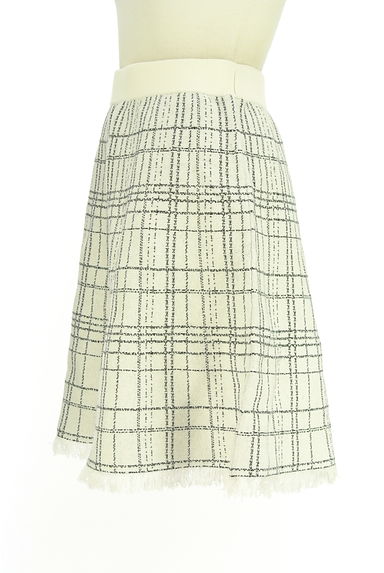 WILLSELECTION（ウィルセレクション）の古着「チェック柄フリンジニットミニスカート（ミニスカート）」大画像３へ