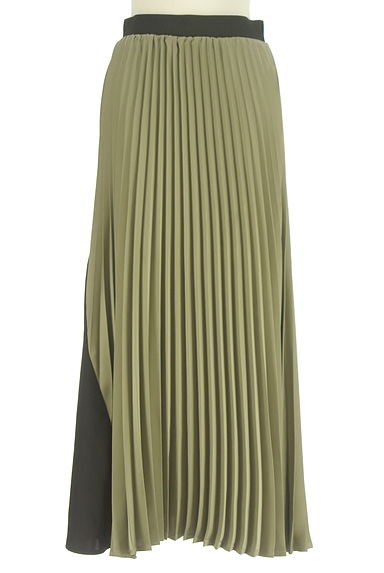 OSMOSIS（オズモーシス）の古着「バイカラーサテンプリーツロングスカート（ロングスカート・マキシスカート）」大画像１へ