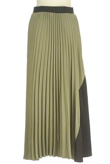 OSMOSIS（オズモーシス）の古着「バイカラーサテンプリーツロングスカート（ロングスカート・マキシスカート）」大画像２へ
