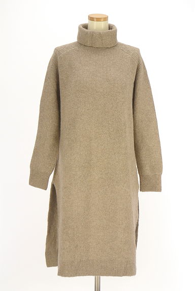 DOUBLE STANDARD CLOTHING（ダブルスタンダードクロージング）の古着「サイドスリットタートルネックニットワンピ（ニット）」大画像１へ