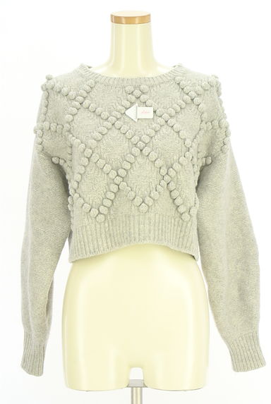 La boutique BonBon（ラブティックボンボン）の古着「ひし形ポンポン編みショートニットトップス（セーター）」大画像４へ