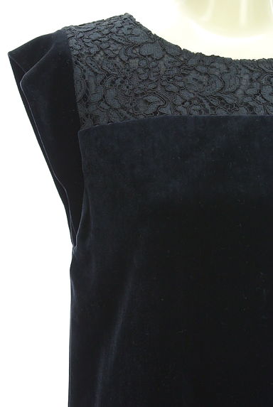 組曲（クミキョク）の古着「バックリボンレース切替ベロア膝上ワンピ（ワンピース・チュニック）」大画像４へ