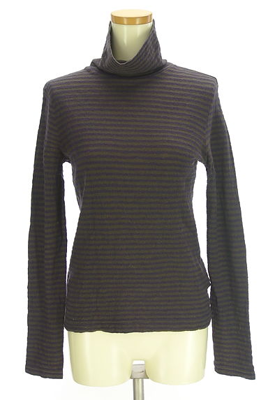 HUMAN WOMAN（ヒューマンウーマン）の古着「ボーダーハイネックカットソー（カットソー・プルオーバー）」大画像１へ