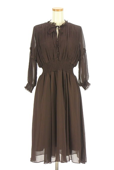 31 Sons de mode（トランテアン ソン ドゥ モード）の古着「ウエストゴム膝丈シフォンワンピース（ワンピース・チュニック）」大画像１へ