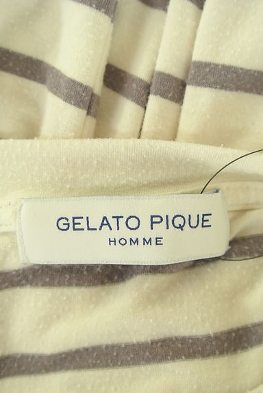 クリックで大画像表示 gelato pique(ジェラートピケ)の古着「GELATO PIQUE HOMME ロゴボーダーT(Tシャツ)」大画像6へ