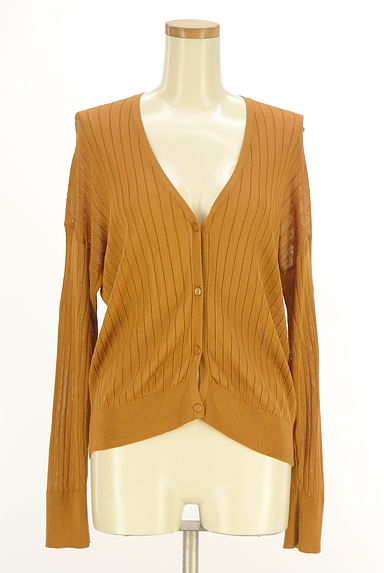 green label relaxing（グリーンレーベル リラクシング）の古着「Vネックリブニットカーディガン（カーディガン・ボレロ）」大画像１へ