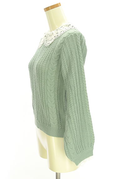 axes femme（アクシーズファム）の古着「レース付け襟ケーブルニット（ニット）」大画像３へ