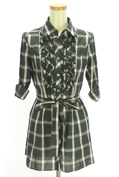 Reflect（リフレクト）の古着「ベルト付きチェック柄フリルシャツチュニック（ワンピース・チュニック）」大画像４へ