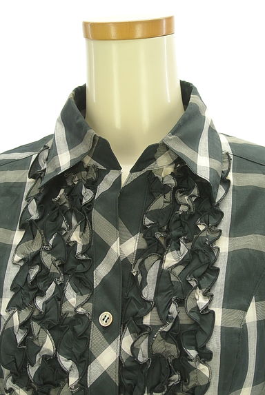 Reflect（リフレクト）の古着「ベルト付きチェック柄フリルシャツチュニック（ワンピース・チュニック）」大画像５へ