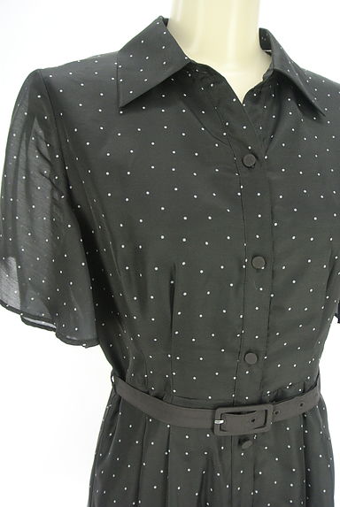 PROPORTION BODY DRESSING（プロポーションボディドレッシング）の古着「ドット柄半袖シャツワンピース（ワンピース・チュニック）」大画像４へ