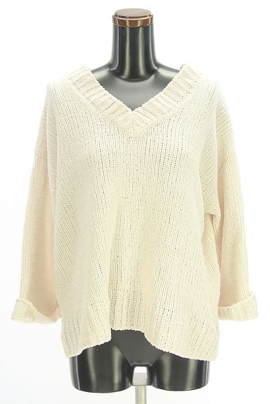 studio CLIP（スタディオクリップ）の古着「Vネックローゲージニットトップス（ニット）」大画像１へ