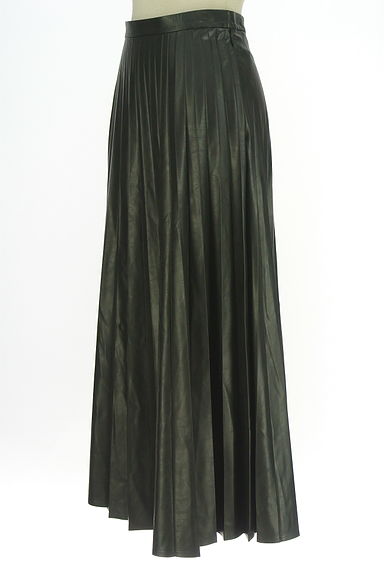 クリックで大画像表示 PLST(プラステ)の古着「エコレザープリーツロングフレアスカート(ロングスカート・マキシスカート)」大画像3へ