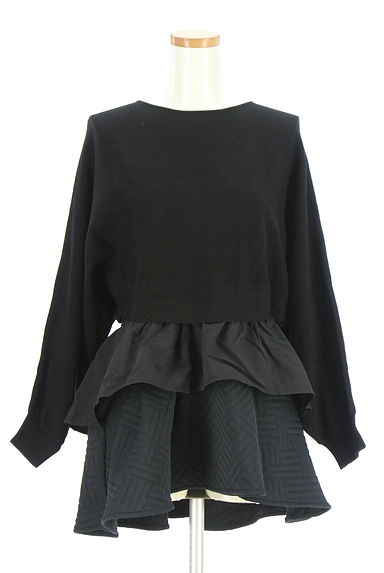 CADUNE（カデュネ）の古着「裾別地切替ペプラムニットトップス（ニット）」大画像１へ