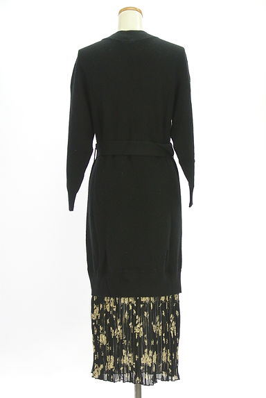 クリックで大画像表示 ADAM ET ROPE(アダムエロペ)の古着「花柄シフォンスカートレイヤード風ニットワンピース(ワンピース・チュニック)」大画像2へ