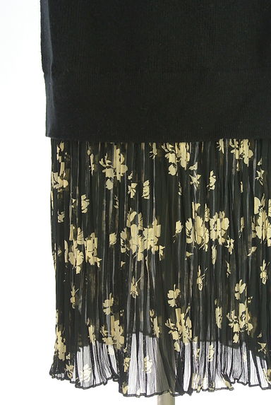 クリックで大画像表示 ADAM ET ROPE(アダムエロペ)の古着「花柄シフォンスカートレイヤード風ニットワンピース(ワンピース・チュニック)」大画像5へ