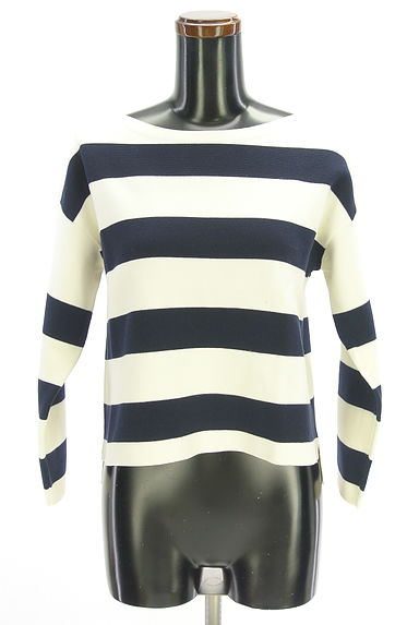 ROPE（ロペ）の古着「太ボーダー柄ニットトップス（ニット）」大画像１へ