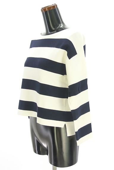 ROPE（ロペ）の古着「太ボーダー柄ニットトップス（ニット）」大画像３へ