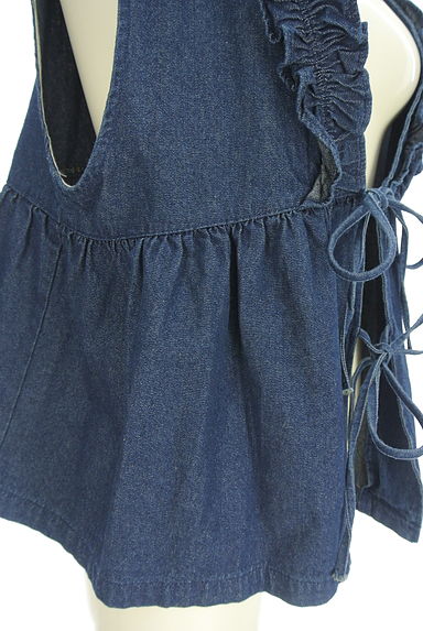 クリックで大画像表示 Samansa Mos2(サマンサモスモス)の古着「フリルカラーペプラムデニムベスト(ベスト・ジレ)」大画像5へ