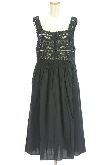 Samansa Mos2（サマンサモスモス）の古着「クロシェ編みロングフレアワンピース（キャミワンピース）」大画像１へ