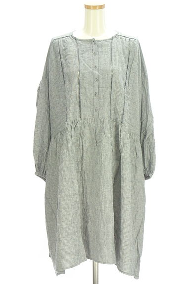 Samansa Mos2（サマンサモスモス）の古着「膝丈ストライプワンピース（ワンピース・チュニック）」大画像１へ