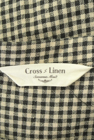 Samansa Mos2（サマンサモスモス）の古着「cross×linen ギンガムチェック柄バンドカラーシャツワンピース（ワンピース・チュニック）」大画像６へ