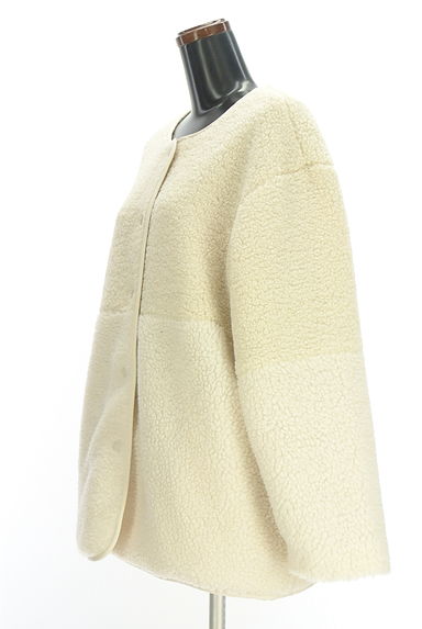 クリックで大画像表示 Samansa Mos2(サマンサモスモス)の古着「SM2 ノーカラー切替ボアブルゾン(コート)」大画像3へ