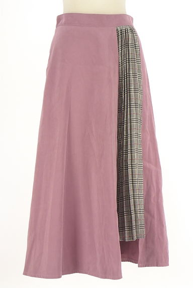Vin（ヴァン）の古着「チェックプリーツ切替スウェードスカート（ロングスカート・マキシスカート）」大画像１へ