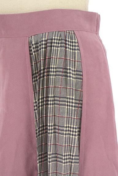 Vin（ヴァン）の古着「チェックプリーツ切替スウェードスカート（ロングスカート・マキシスカート）」大画像４へ