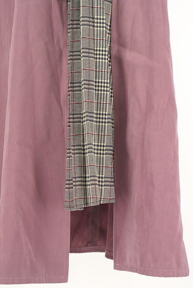 Vin（ヴァン）の古着「チェックプリーツ切替スウェードスカート（ロングスカート・マキシスカート）」大画像５へ