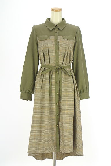 axes femme（アクシーズファム）の古着「ベルト付きチェックシャツワンピース（ワンピース・チュニック）」大画像１へ