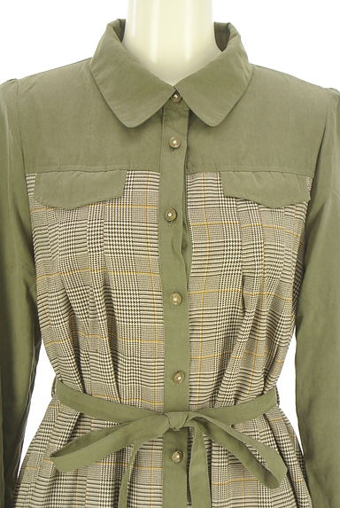 axes femme（アクシーズファム）の古着「ベルト付きチェックシャツワンピース（ワンピース・チュニック）」大画像４へ