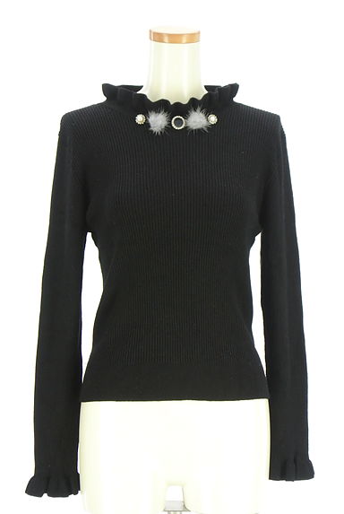 axes femme（アクシーズファム）の古着「フリルネックリブニット（ニット）」大画像１へ