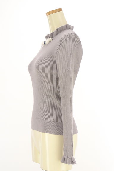 axes femme（アクシーズファム）の古着「ポンポン付きフリルネックリブニット（ニット）」大画像３へ