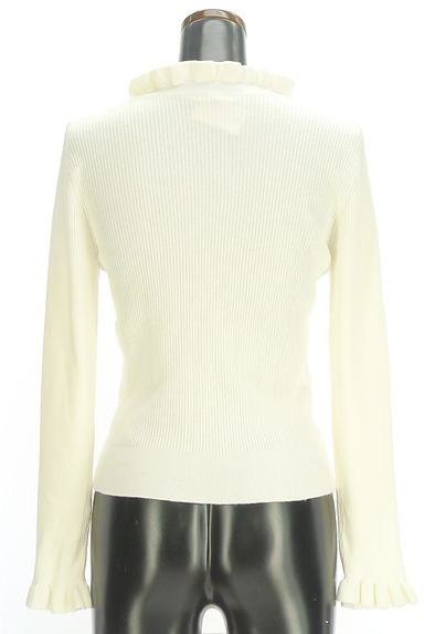 axes femme（アクシーズファム）の古着「パール＆ポンポンファー付きリブニットトップス（ニット）」大画像２へ