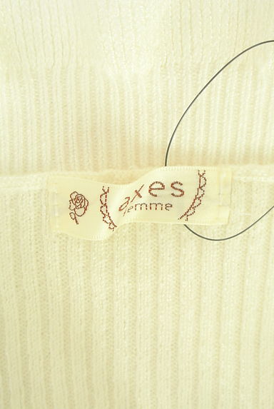 axes femme（アクシーズファム）の古着「パール＆ポンポンファー付きリブニットトップス（ニット）」大画像６へ