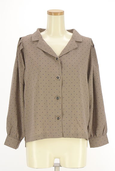 クリックで大画像表示 axes femme(アクシーズファム)の古着「オープンカラードットブラウス(ブラウス)」大画像1へ