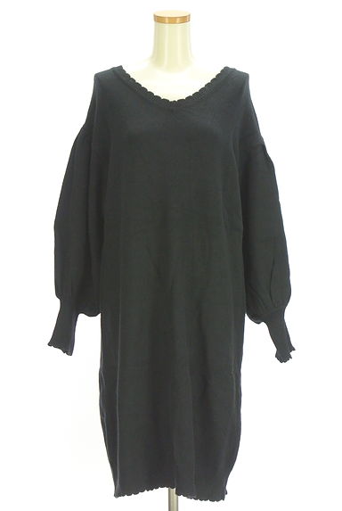 axes femme（アクシーズファム）の古着「axes femme POETIQUE カットワークレース襟付きスカラップニットワンピース（ワンピース・チュニック）」大画像５へ